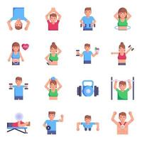 Gym Avatars doing Workout vector