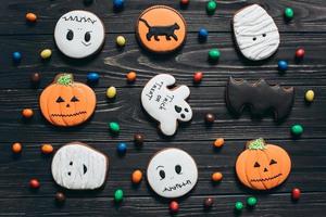 A colors candy and scary gingerbreads for Halloween.