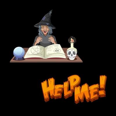 Help me font with old witch cartoon character