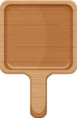 Wooden cutting board or plate in cartoon style isolated