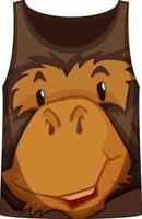 Tank top with face of monkey pattern vector