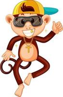 Swag monkey cartoon character vector