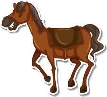 A cute horse cartoon animal sticker vector