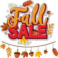 Fall sale banner template vector