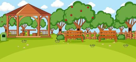 Horizontal scene with pavillion in the park vector