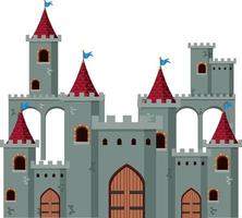 Medieval historical castle on white background vector