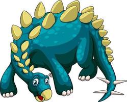 un personaje de dibujos animados de dinosaurio estegosaurio vector