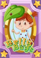Tarjeta de juego de personajes con word betty bugs vector