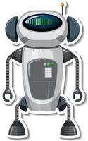 Sticker template with robot in cartoon style vector