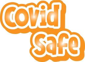 Covid Safe font in cartoon style isolated on white background vector