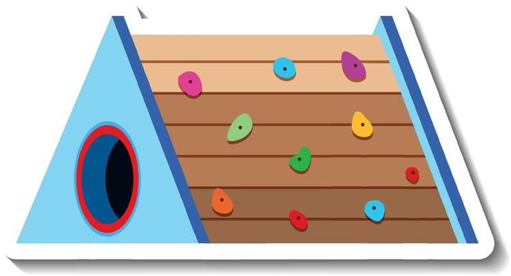 A sticker template with climbing wall kids playground equipment