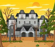 Haunted halloween mansion at daytime vector