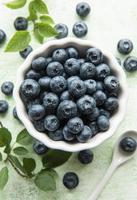 Blueberries on wooden background photo