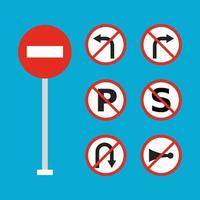 traffic rules set vector