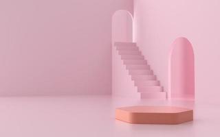 3D product stage scene with minimal lighting and color photo