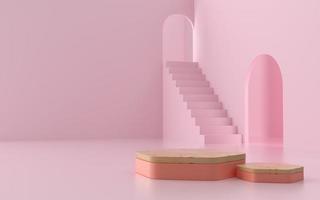 3D product stage scene with minimal lighting and color photo