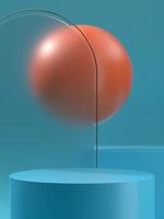 3D Illustration product podium or stage with sphere and sunny light photo