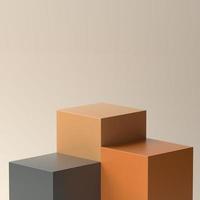 Cube product stage with brown shades colors for product promo photo