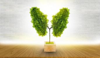 Ilustración del medio ambiente y la medicina del árbol pulmonar. foto