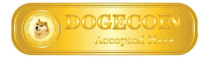 Doge coin crypto accepted here signed vector