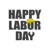 Simpe text labor day vector