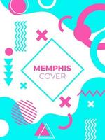 Memphis style geometric pattern, line and geometric figures. vector