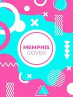 Memphis style geometric pattern, line and geometric figures. vector