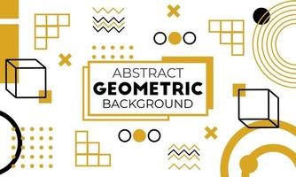 Memphis abstract geometric background with yellow and black color vector