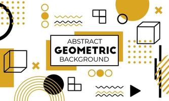 Memphis abstract geometric background with yellow and black color vector