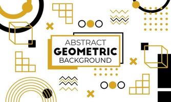 Memphis abstract geometric background with yellow and black color. vector