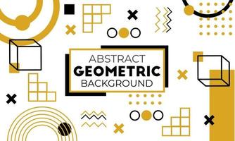 Memphis abstract geometric background with yellow and black color. vector