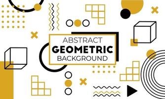 Memphis abstract geometric background with yellow and black color vector