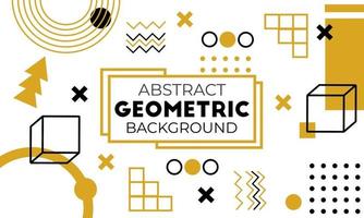 Memphis abstract geometric background with yellow and black color. vector