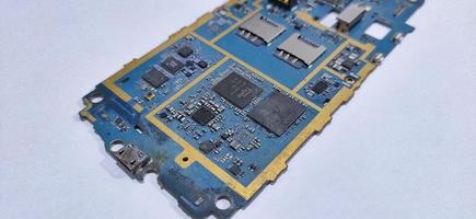 The damaged circuit board cellular is an older model photo