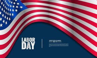 Labor day background design with US flag vector