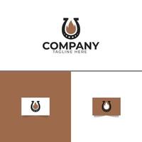 Horse Fire Logo Design Template vector