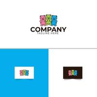 Teddy Bear Gummy Logo Design Vector
