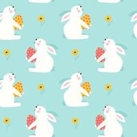 Happy Easter Seamless pattern with rabbit. Vector
