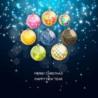 Merry Christmas and New Year Background. Vector Illustration