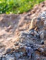 Texture of stone and soil on rocky mountain soil photo