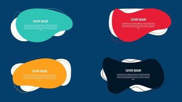 Set Of Colorful Flat Curve Shape Banner Frame Template vector