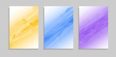 Set Colorful Modern Watercolor Texture Cover Background Template vector