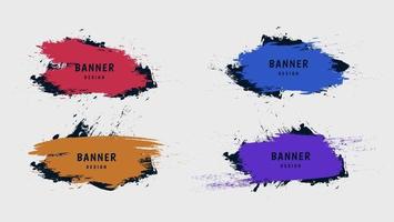 Isolated Set Of Abstract Grunge Frame Banner Template vector