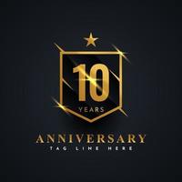 10 Year Anniversary Emblem Bagde Label Template Design