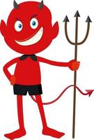 A red devil cartoon character with facial expression vector