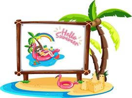 Picture of a woman in the beach scene isolated vector