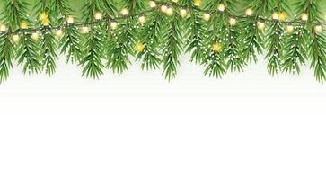 Green Christmas tree branches. Christmas, New Year, winter border with  realistic branches. Holiday background 22012309 Vector Art at Vecteezy