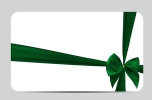 Gift Card Template with Silk Ribbon and Bow. Vector illustration