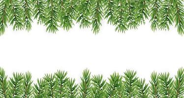 Fir Branches with Snow. Merry Christmas and New Year vector