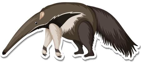 A sticker template of anteater cartoon character vector